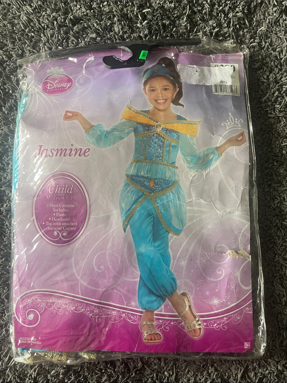 Disney Jasmine Child Costume in Teal and Gold 8-10 years girl